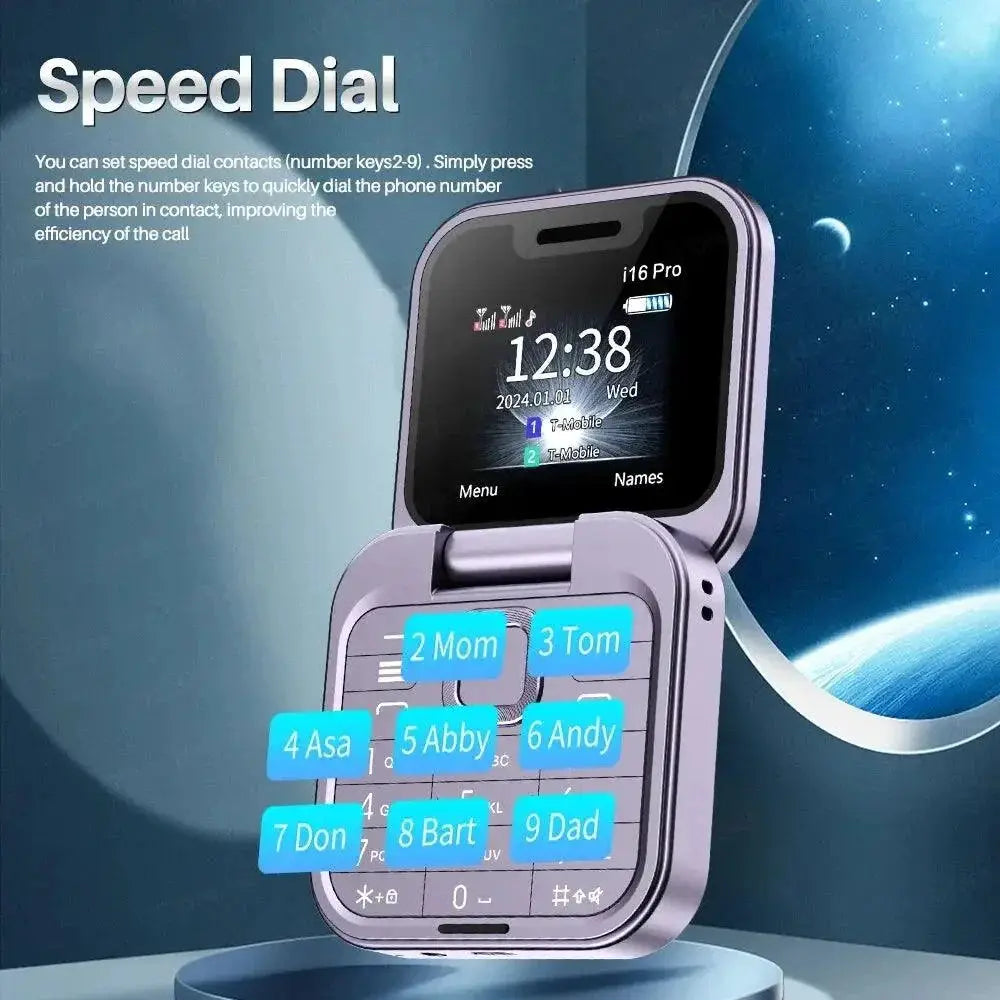 Servo I16 Pro Mini Fold Dual SIM Flip Phone With Style