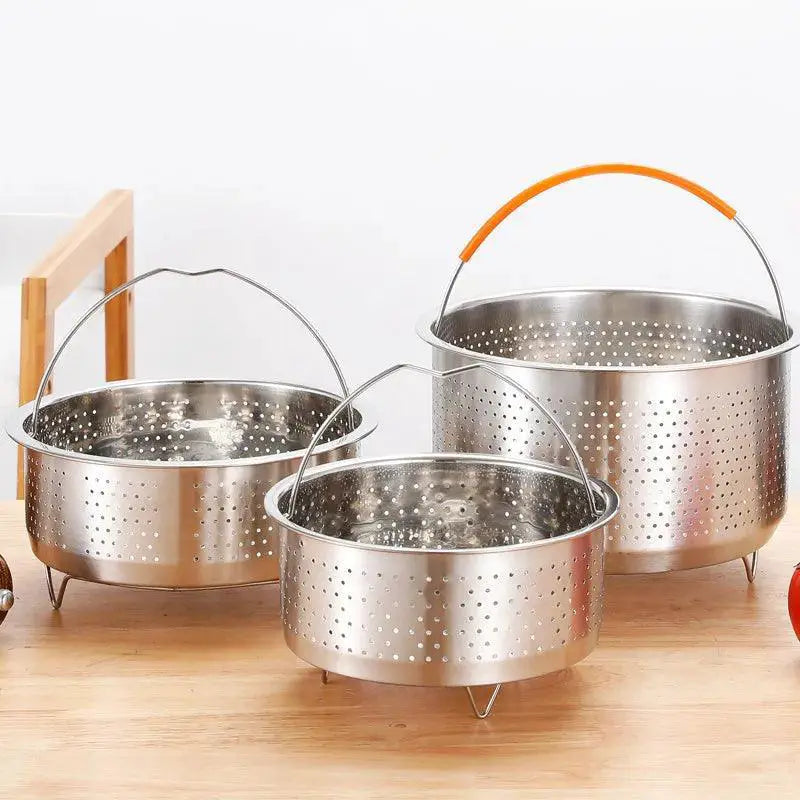 Stainless Steel Steamer Basket With Silicone Handle 44 cm
