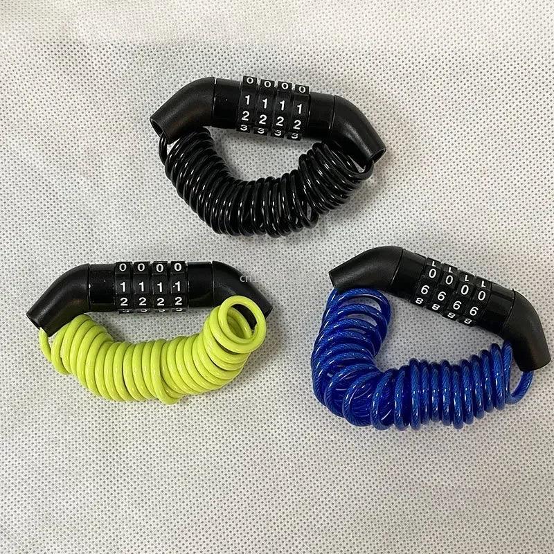 Portable 4-Digit Steel Cable Lock for Bicycle Security