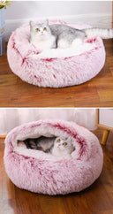 Winter Dog Plush Round Bed Mattress for Small Medium Pets