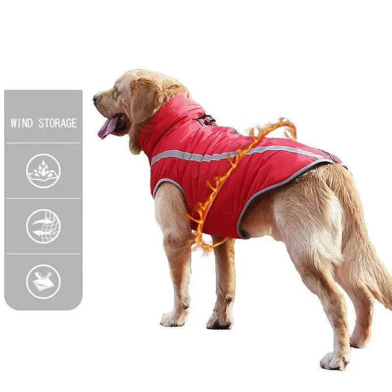 Reflective Waterproof Dog Jacket for Big Dogs Winter Warmth