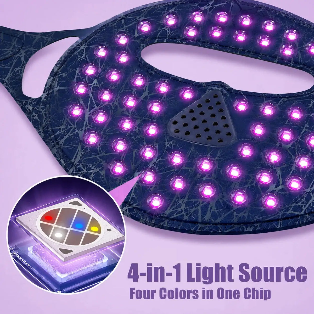 Wired Eight Color LED Face Mask, 460nm 590nm 630nm 850nm four wavelengths 8 Modes Light for Face, Red Blue Purple Nir Light Beauty Mask for Woman Skin Care，with Controller