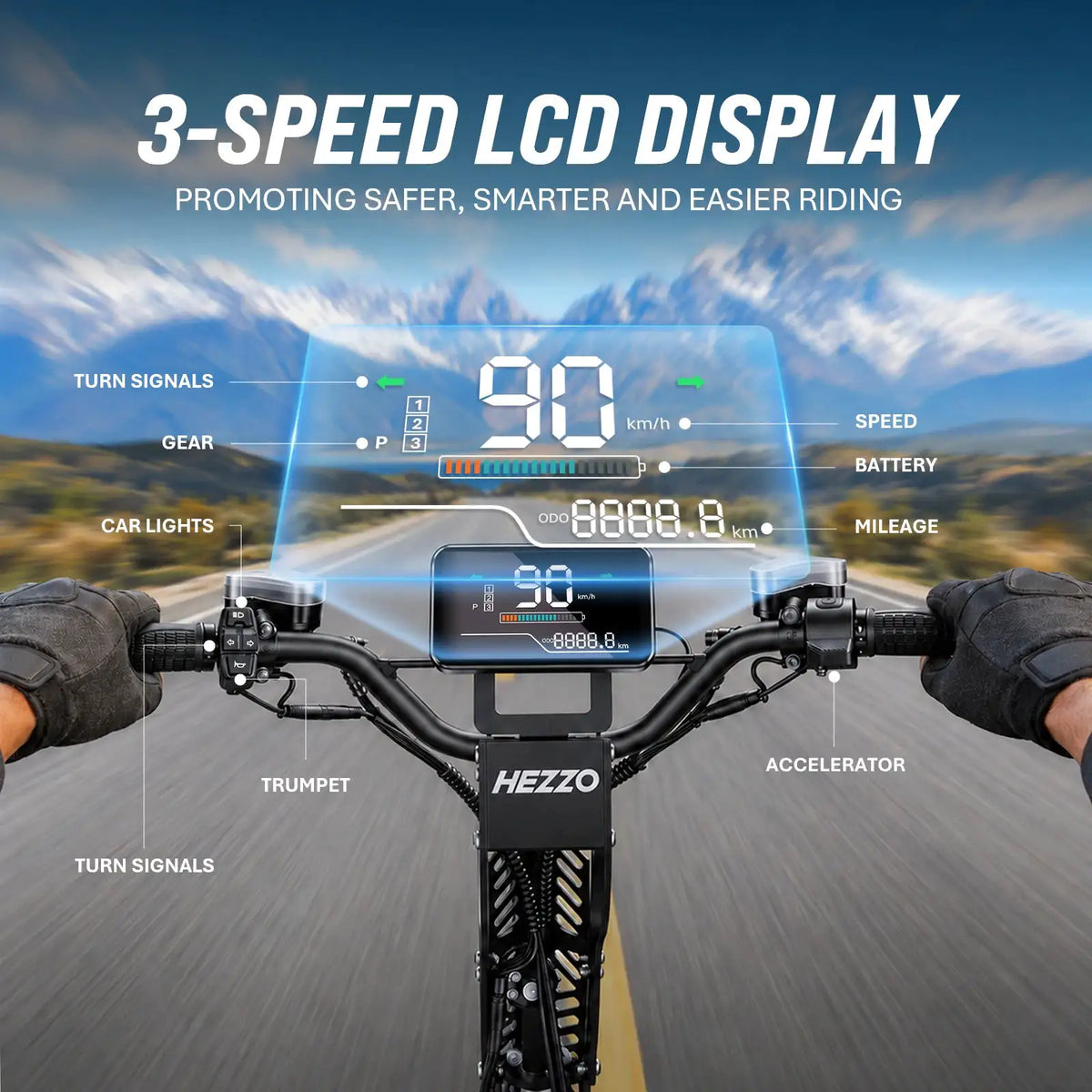 HEZZO Long Range Electric Scooter — product view 5