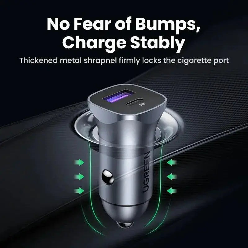 UGREEN Type C Car Charger 25W Fast USB Charging Efficient