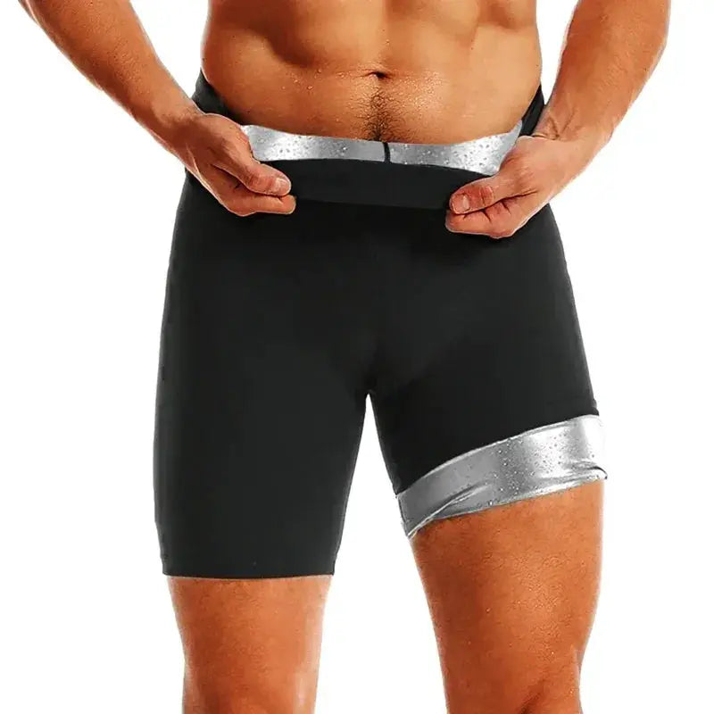 Men Sweat Sauna Shorts High Waist Body Shaper Trainer