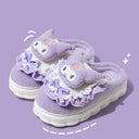 Hello Kitty Fuzzy Plush Slippers Cozy Winter Slip-On Shoes