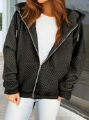 Plus Size Zipper Fashion Jacket