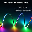 Ultra Narrow 2.7mm WS2812B LED Strip 160 LEDs Per Meter RGBIC Dreamcolor Glow