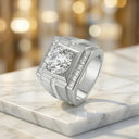 Round Square Moissanite Ring Sterling