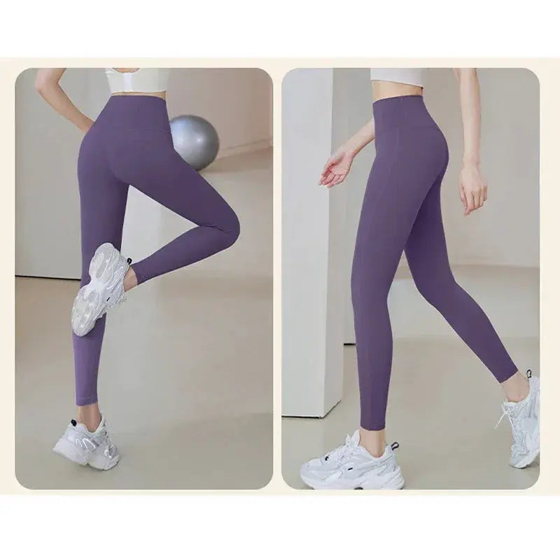 Ribbed Yoga Leggings Women Seamless Tummy Control High Waist