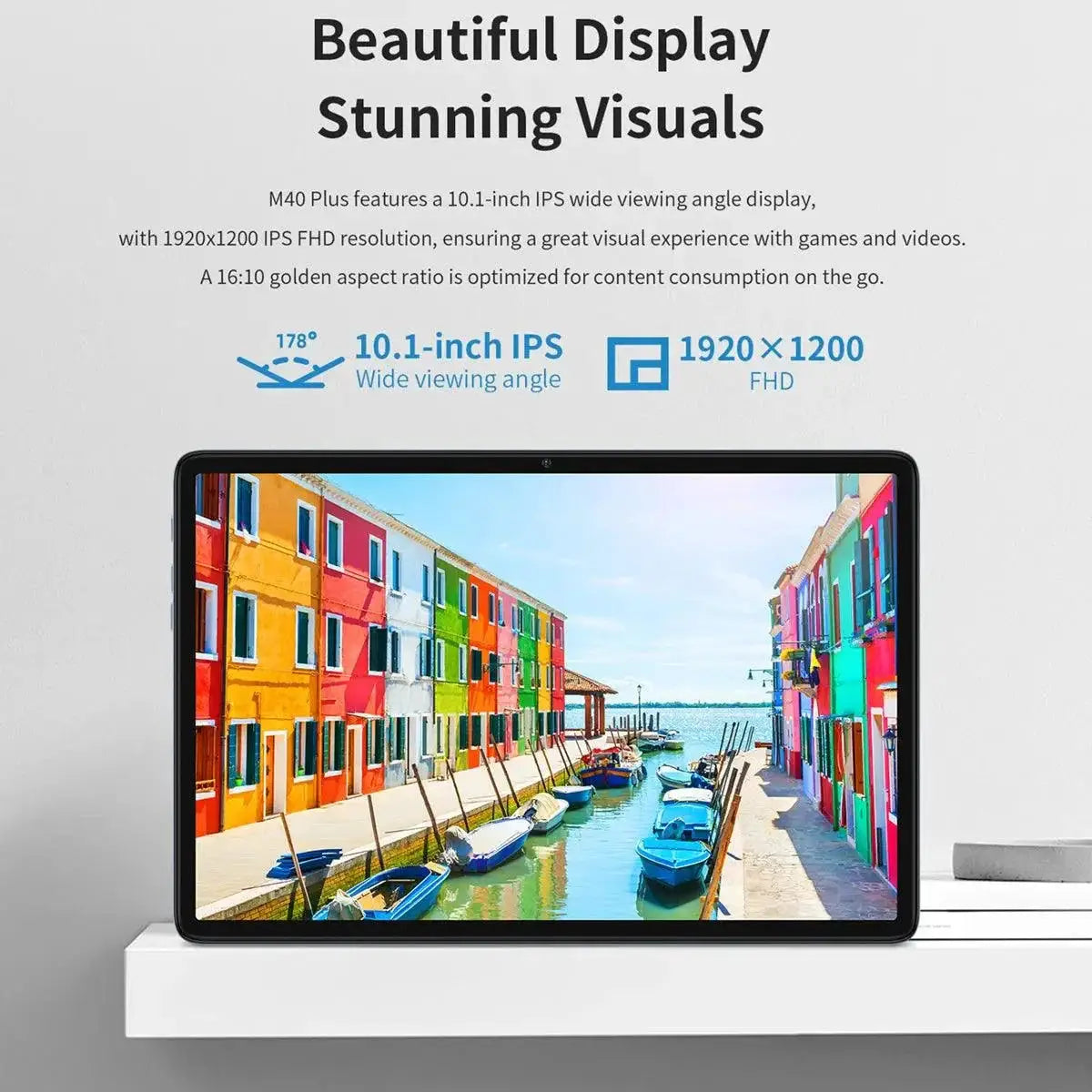 M40 Plus Android Tablet 10.1 FHD 8GB RAM 128GB Storage