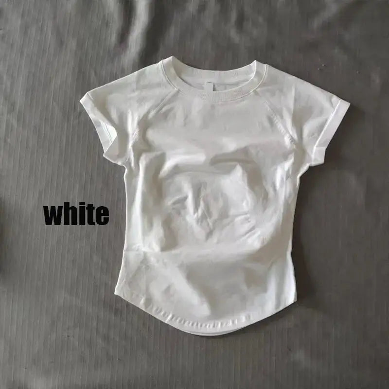 Women Fitness Tee DF Logo Lightweight Crop Top — product view 9