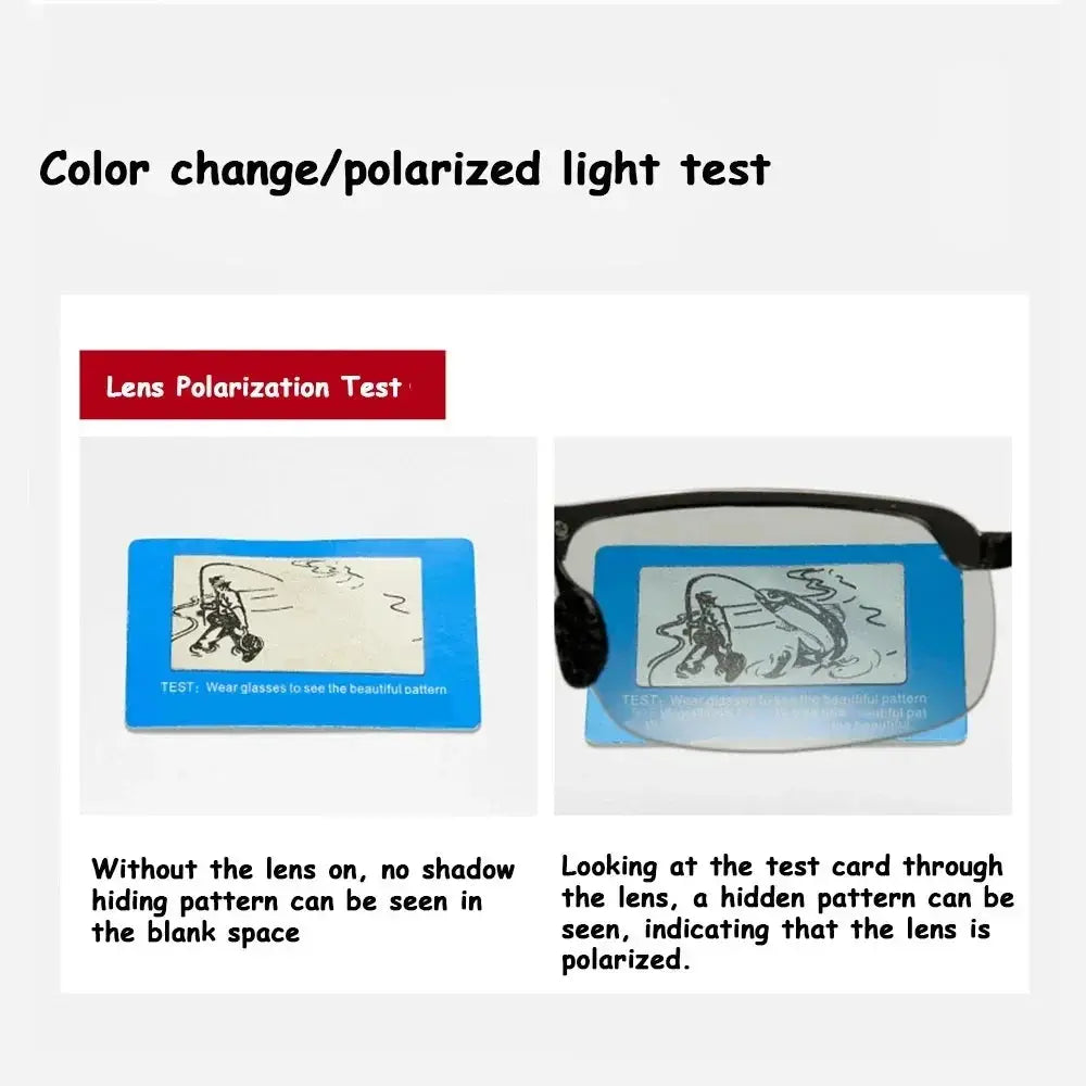 Photochromic Polarized Sunglasses Men Driving Eyewear Set