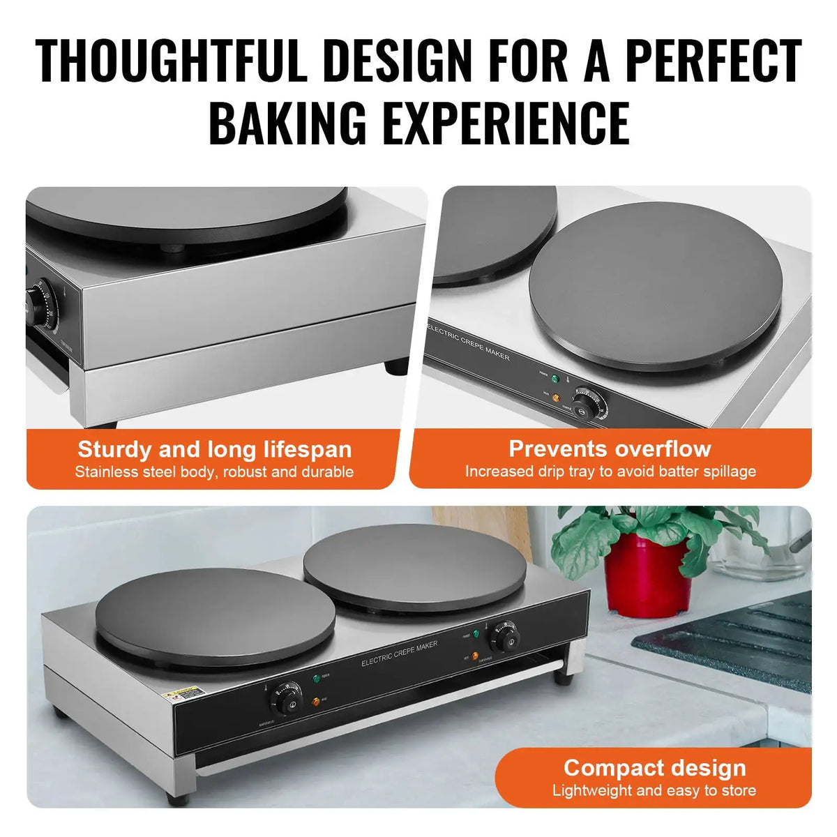 SucceBuy Electric Crepe Maker Double Head Commercial Crepe — product view 5