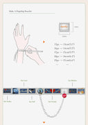 Hapiship Romantic Colour Heart Star Tai Chi Charm Links Bracelet