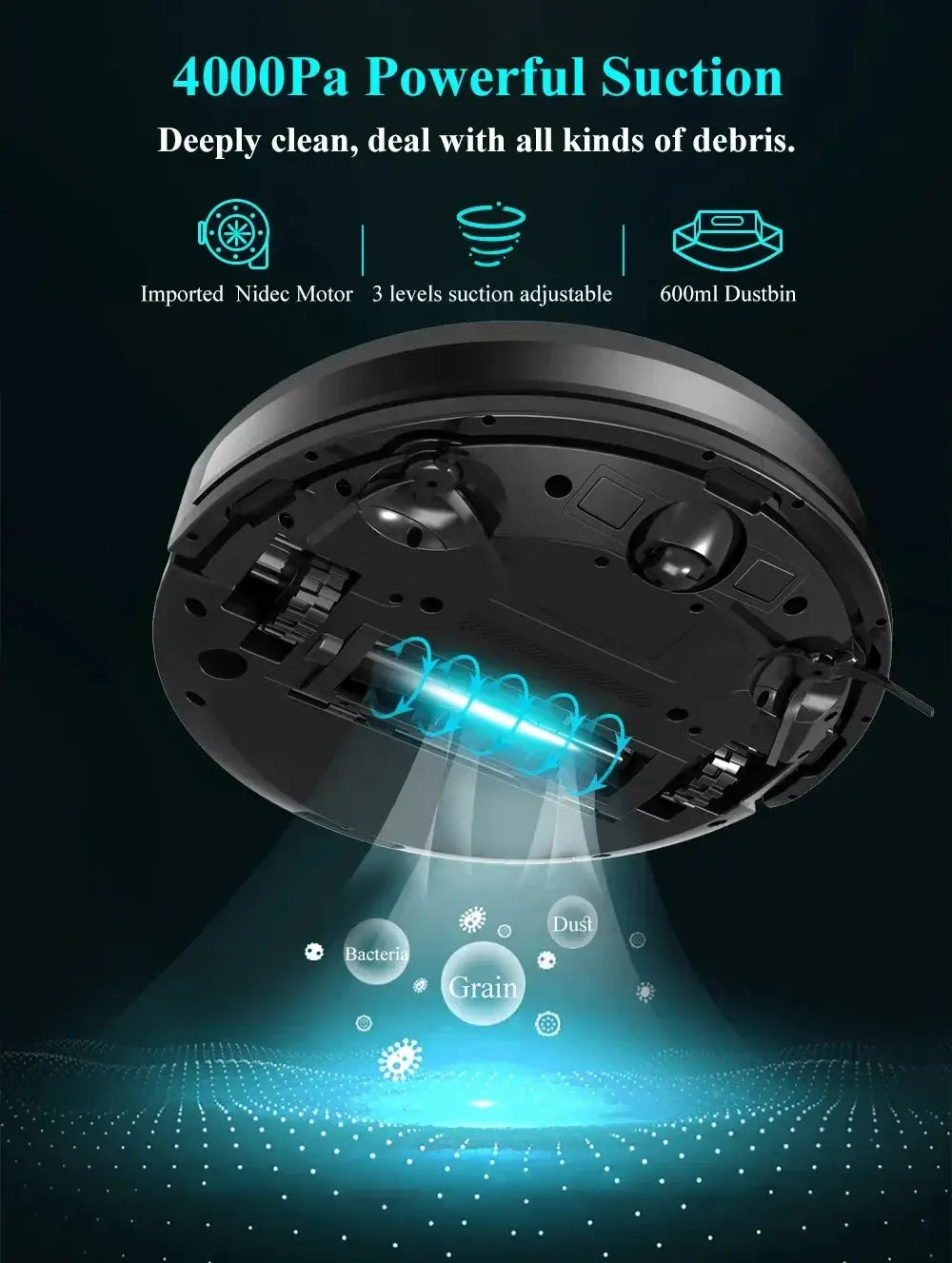 Abir X8Pro Robotic Vacuum Cleaner 4000Pa Suction Power - OurLum.com