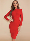 BEAUKEY Turtleneck Bandage Dress