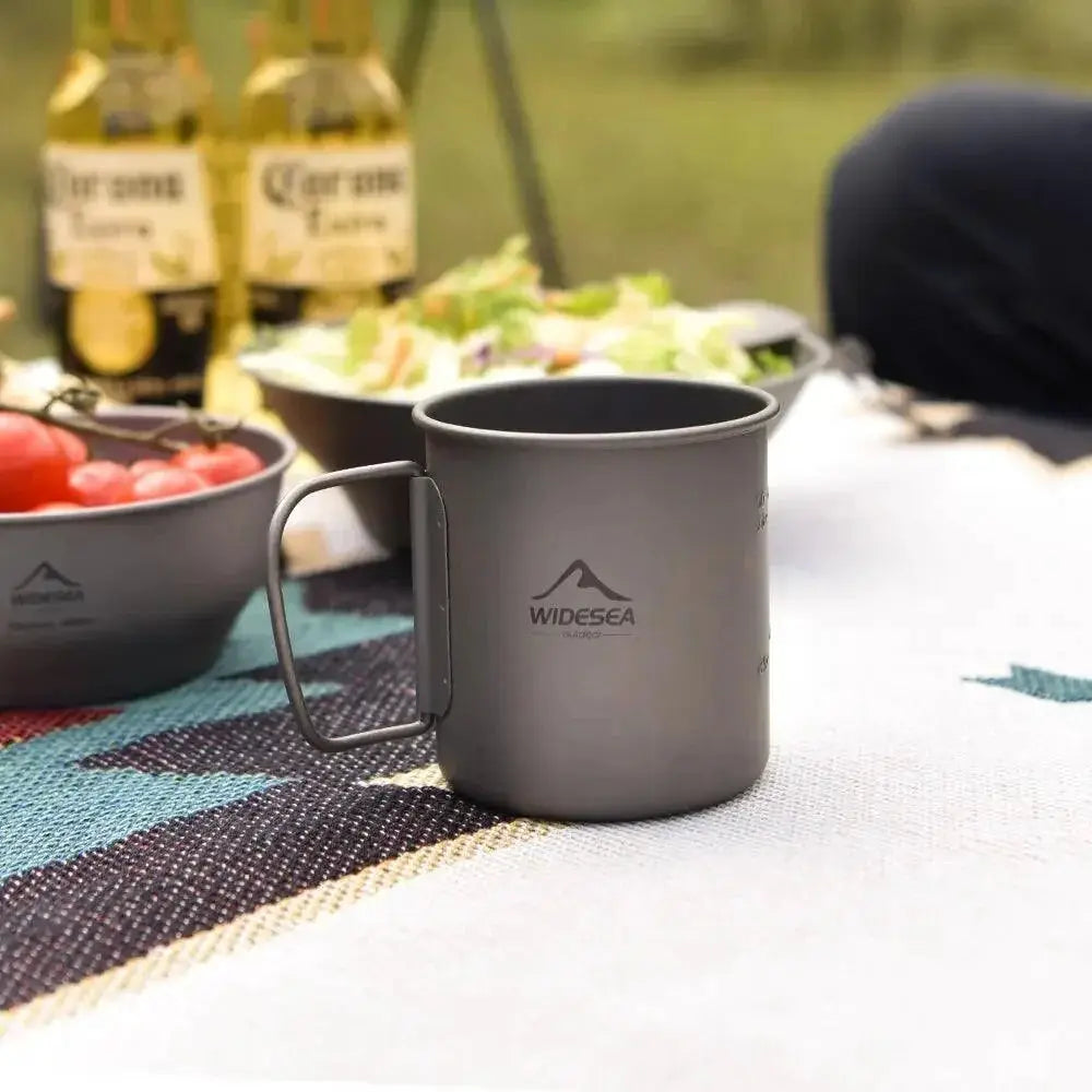 Foldable Titanium Camping Mug Lightweight Outdoor Cup