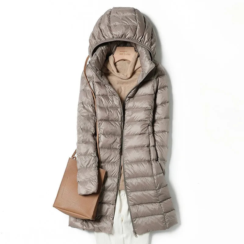 Detachable Hood Fitted Puffer Jacket