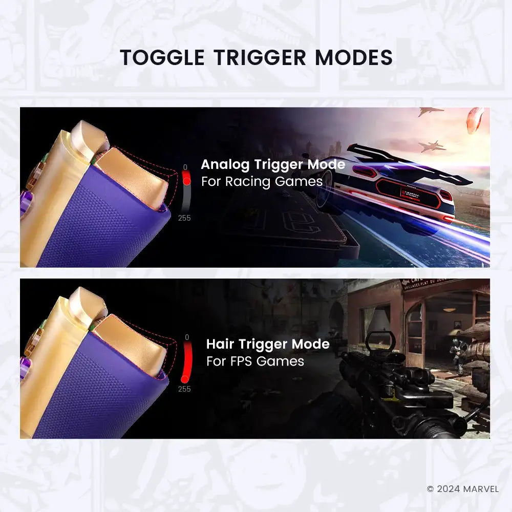 GameSir G8 Plus Bluetooth Mobile Controller — Hulk & Thanos Marvel Limited Edition, Hall Effect Joysticks Anti-Drift for Switch 2 / iPhone / Android / Tablet / PC