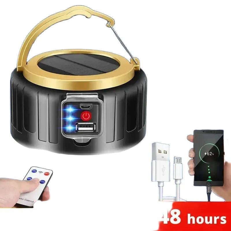 Solar Camping Lantern With Power Bank Remote - 60Led Lantern product image