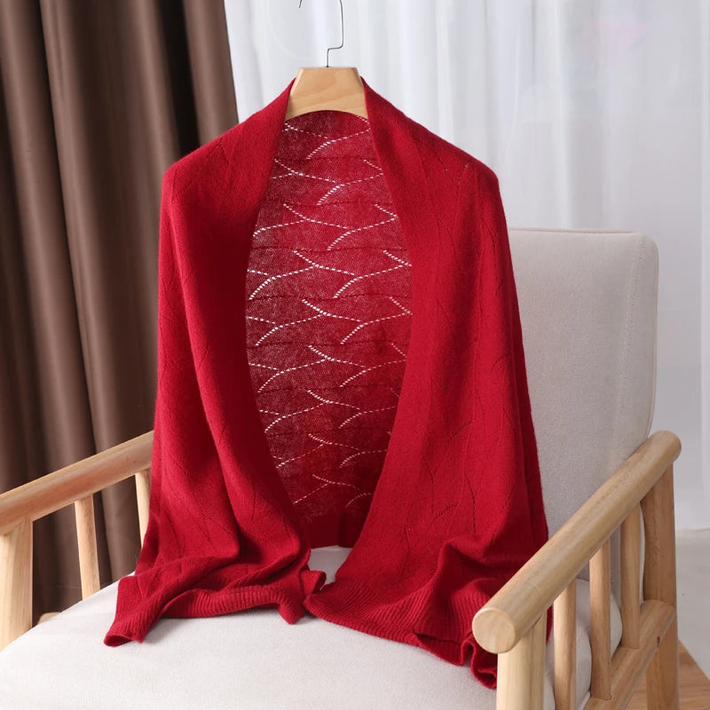 Cutout Wool Knit Winter Scarf