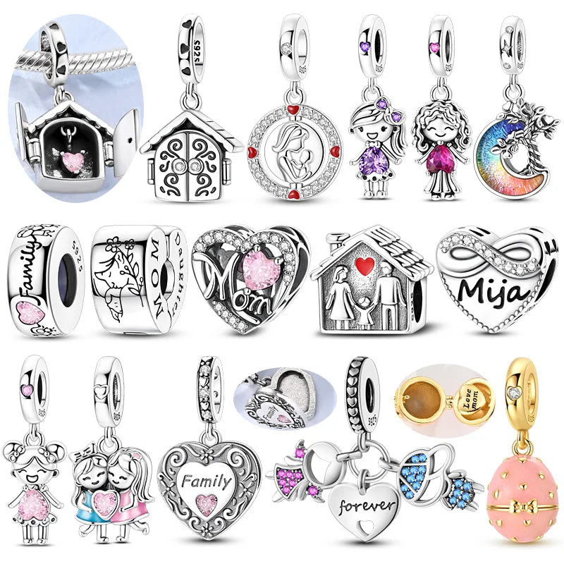Sterling Silver Charm Family Love