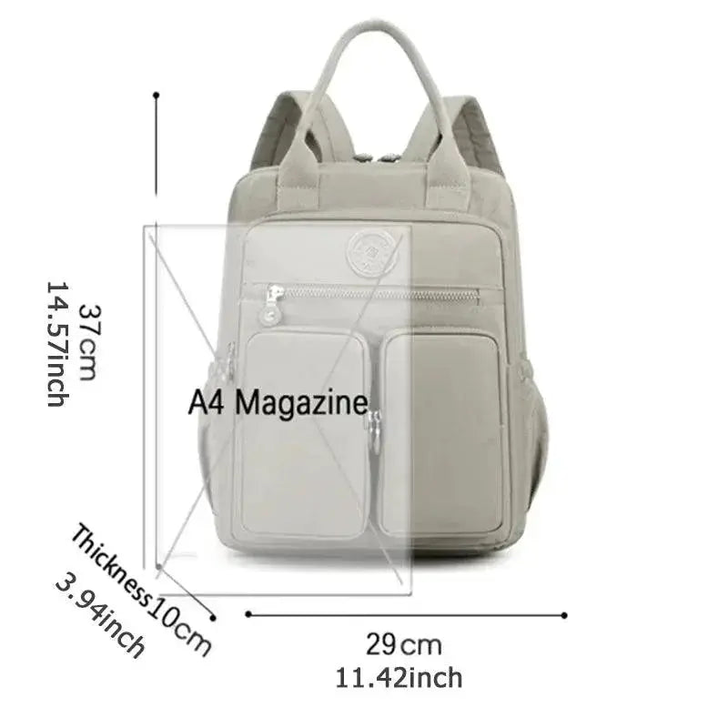 Stylish Waterproof Nylon Backpack With USB Port For Women