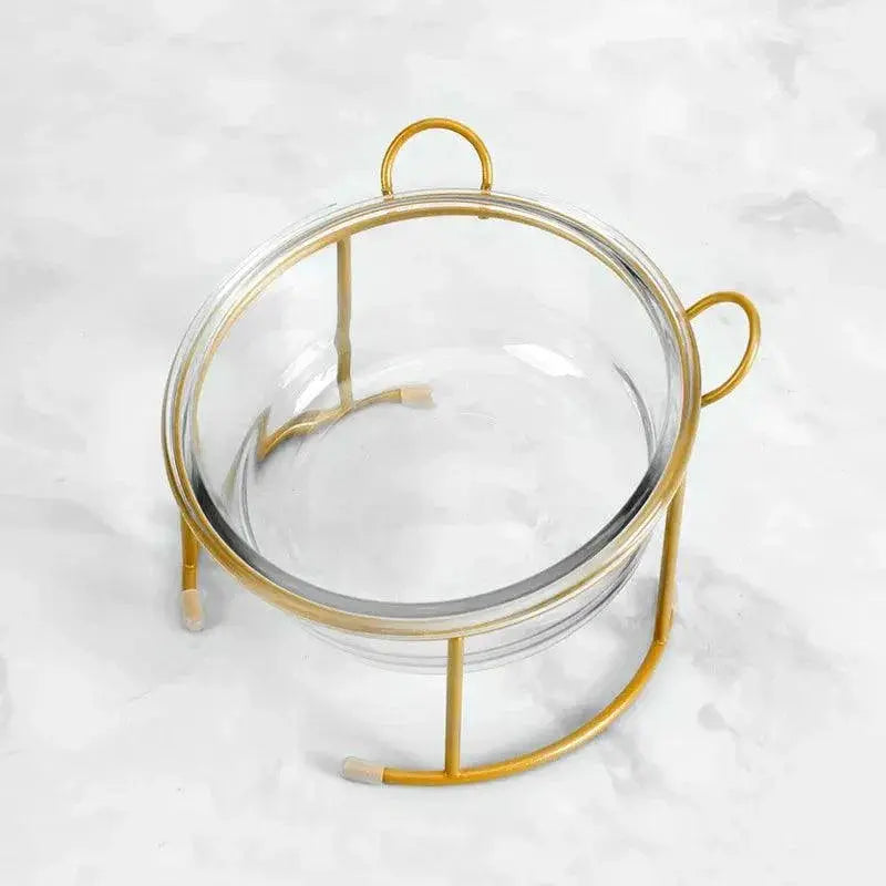 Elevated Glass Cat Bowls With Stand For Stylish Feeding