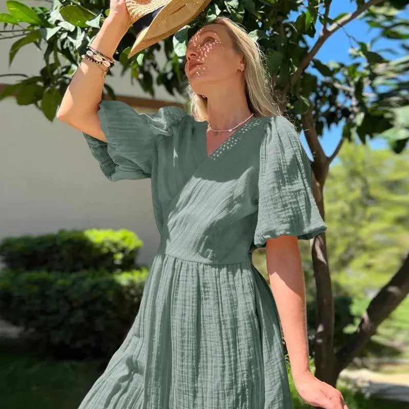 Muslin 100 Percent Cotton Gauze Long Chic Sundress For Women