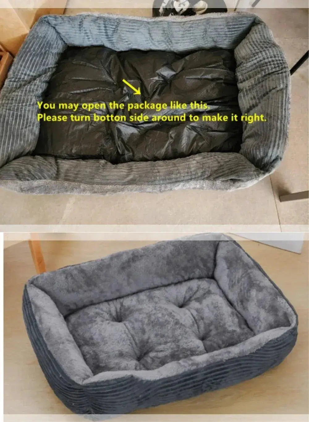 Plush Pet Kennel Bed Cozy Calming Cushion For Dogs And Cats