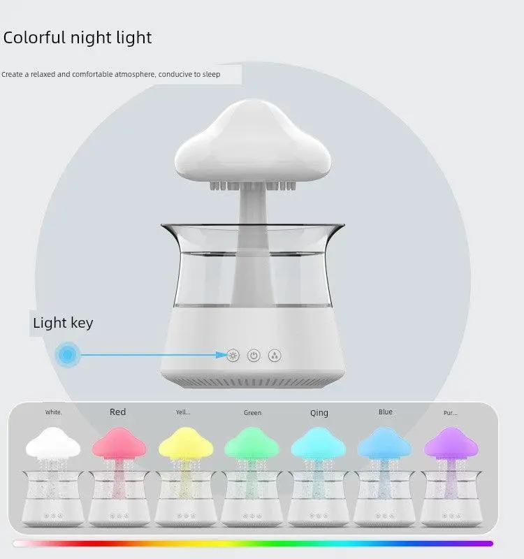300ml Desktop Humidifier USB Cloud Rain Diffuser Night Light