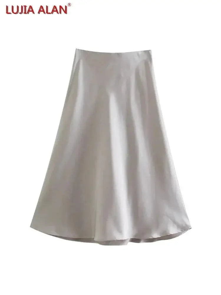 Flattering Satin Midi Skirt for Women — product view 18