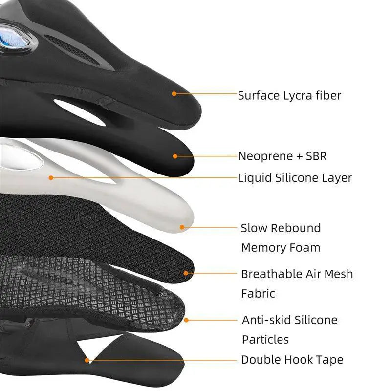 Gel Memory Foam Bike Saddle Cover With Safety Taillights