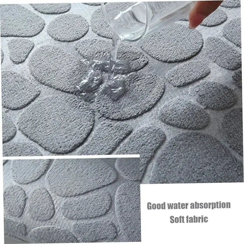 VIKAMA 40X60CM Coral Fleece Non Slip Bathroom Floor Mat