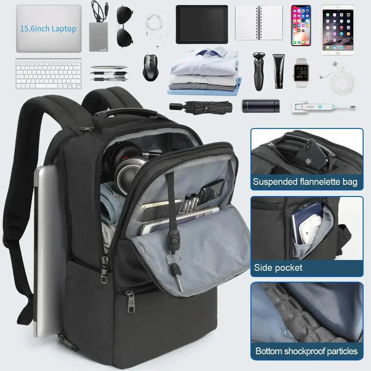 Lifetime Warranty Travel Backpack For Men With USB Charging