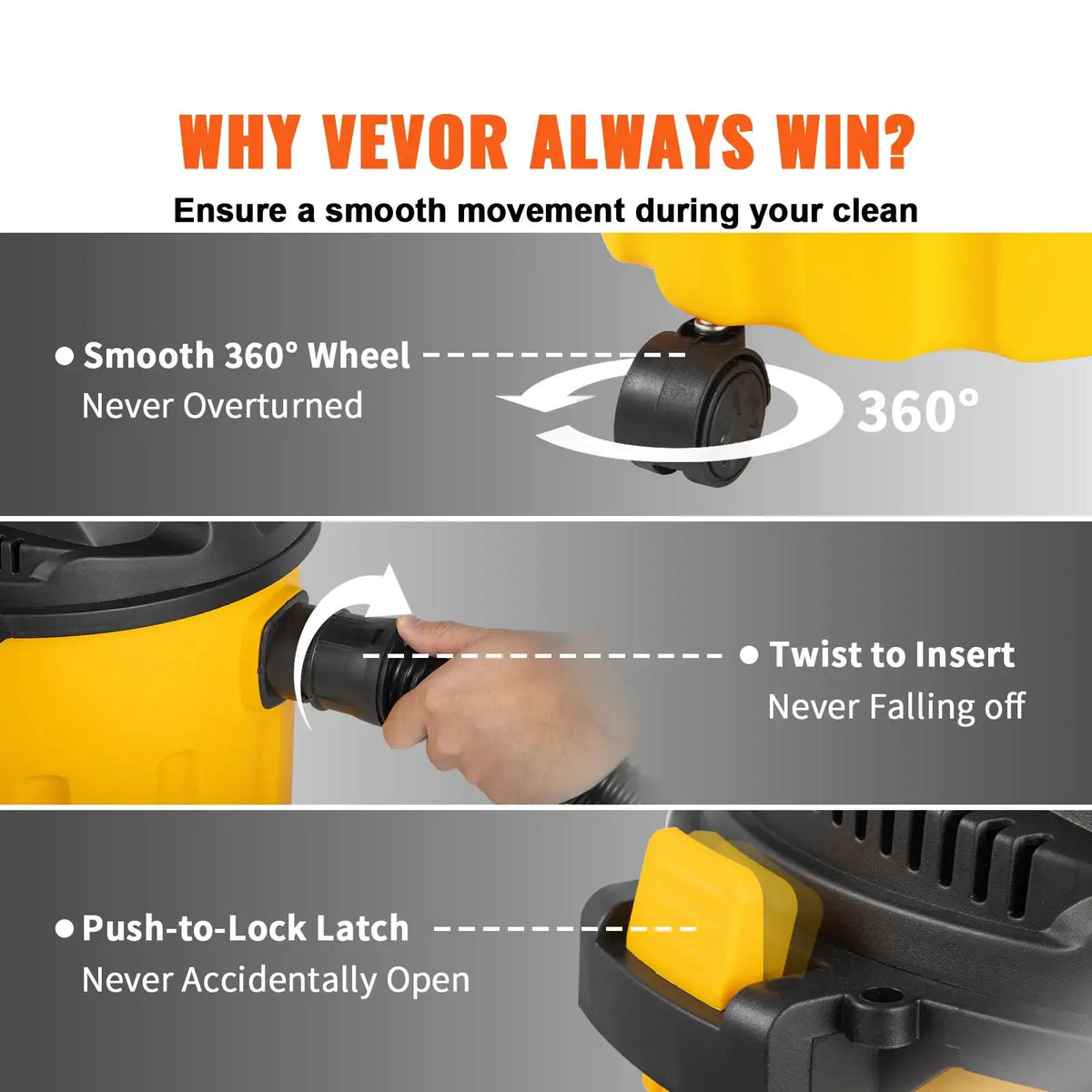 SucceBuy Portable Wet Dry Shop Vac — product view 3