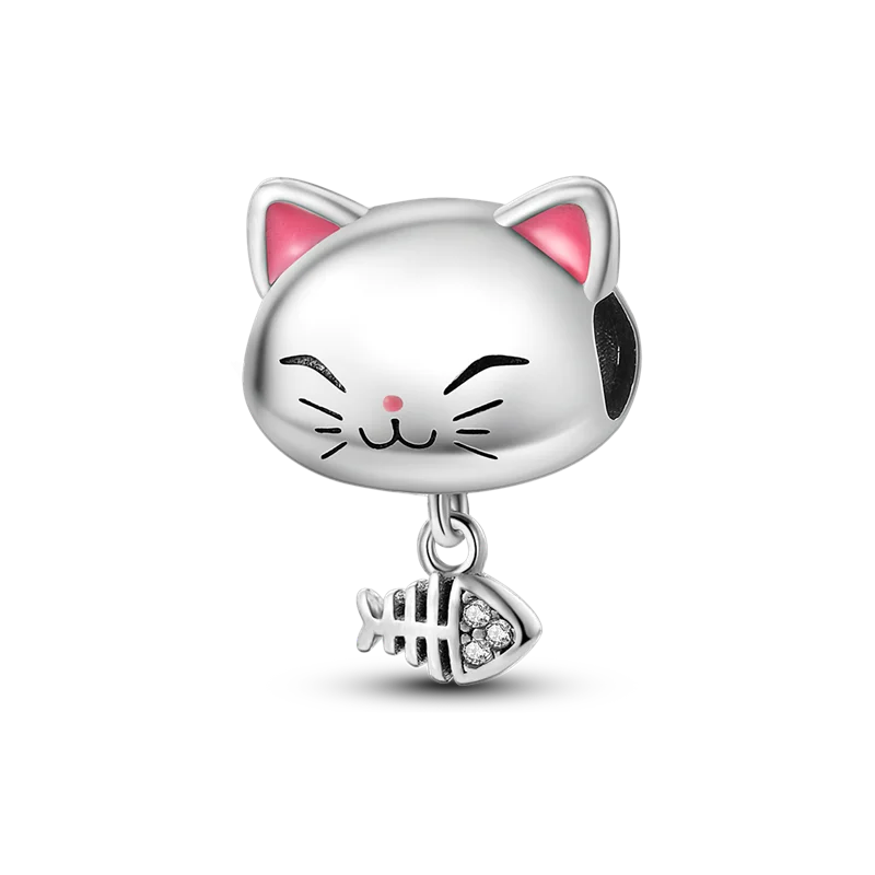 Cat Collection Silver Charm Bead