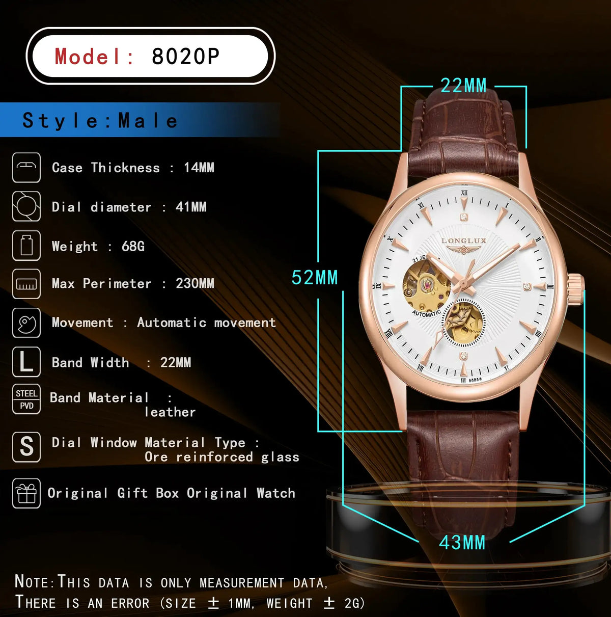 LONGLUX Automatic Skeleton Watch — product view 5