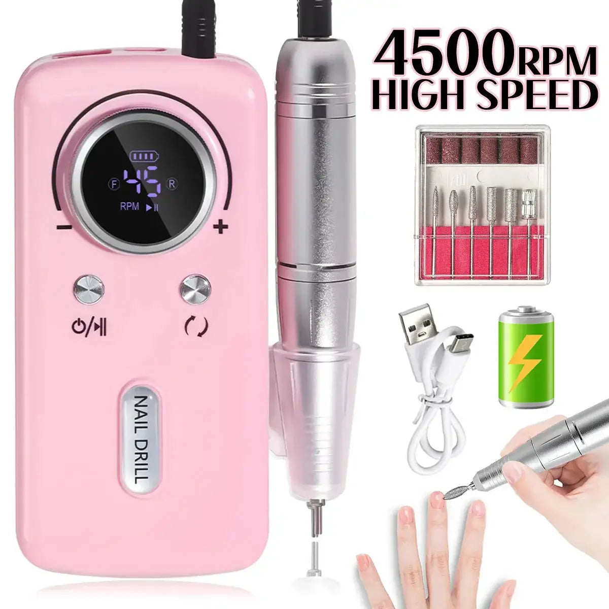 High-Speed Nail Drill for Home Manicures — product view 8
