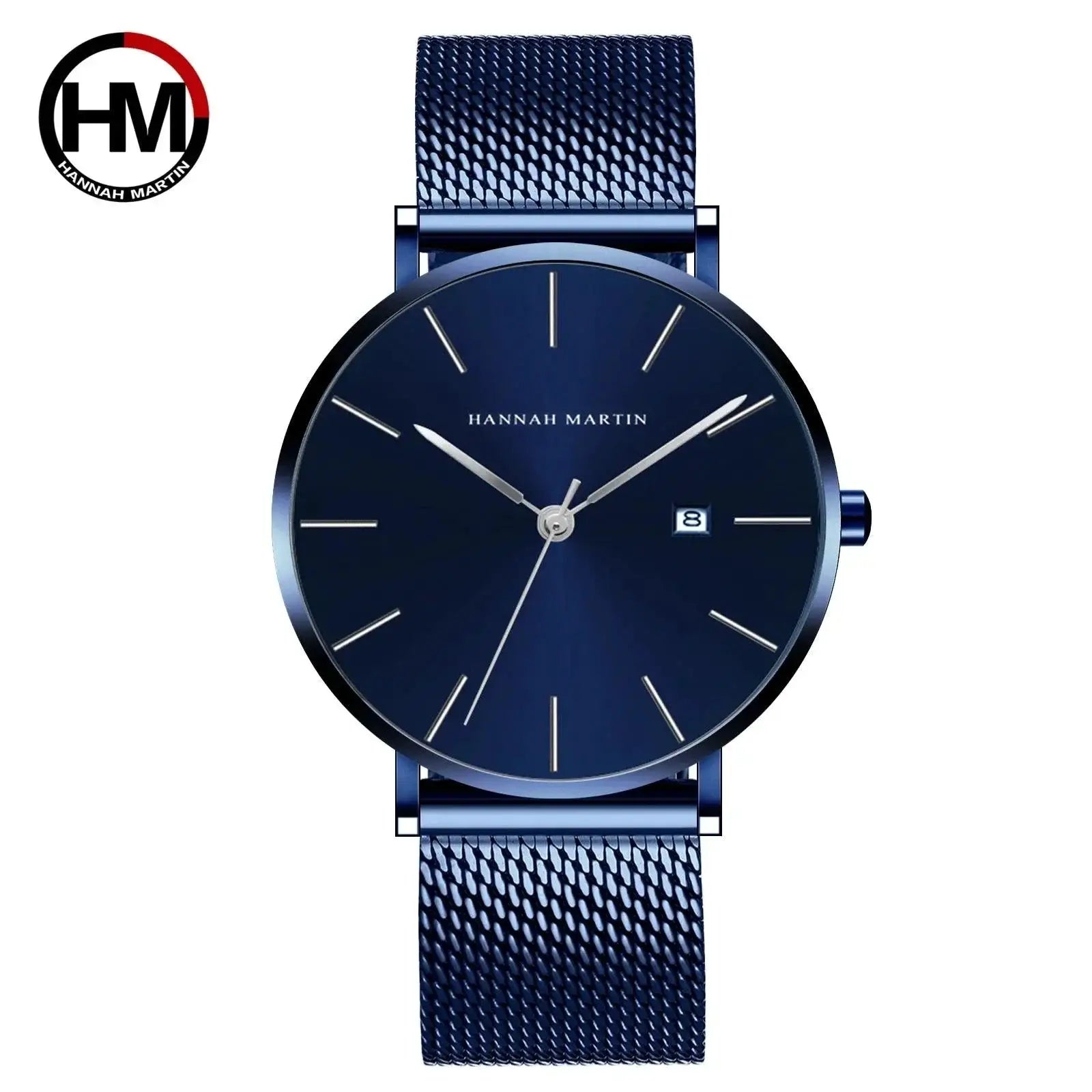 Hannah Martin Dark Blue Leather Watch Japanese Movement