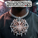 Iced Spider Web Pendant Gold