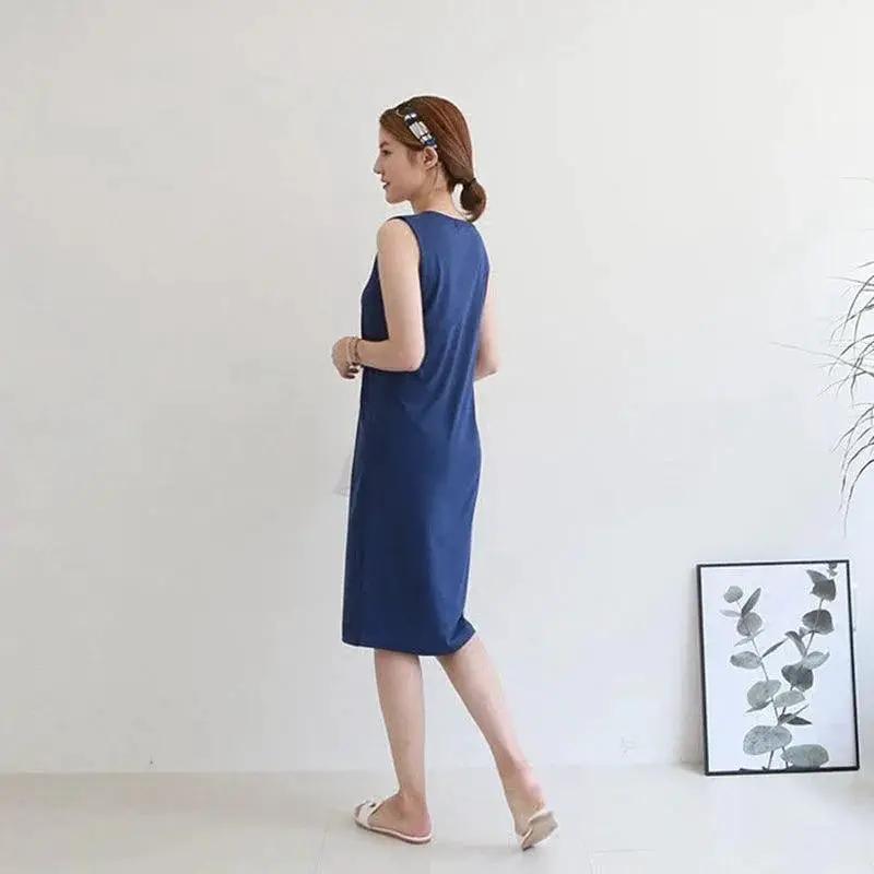Sleeveless Cotton Dress For Summer Chic And Elegant Look