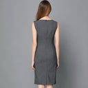 Graceful Shift Dress with Chic 3D Zipper Elegant Professional