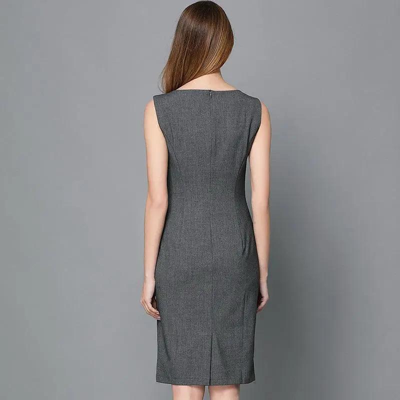 Graceful Shift Dress With Chic 3D Zipper Professional