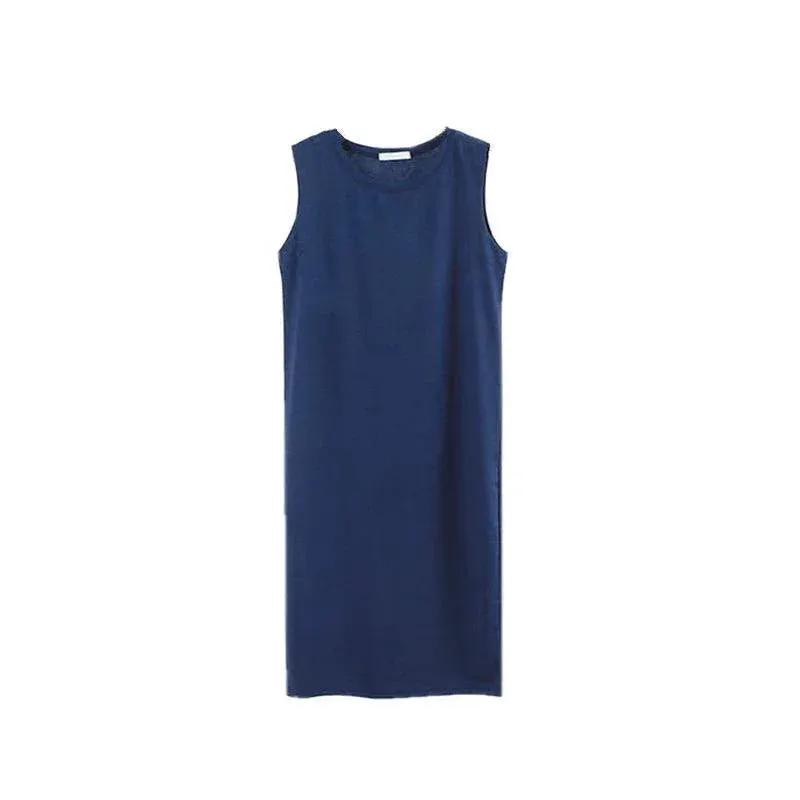 Sleeveless Cotton Dress For Summer Chic And Elegant Look