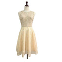 Handcrafted Beaded Diamond Waist Puffy Dress Elegant Beading