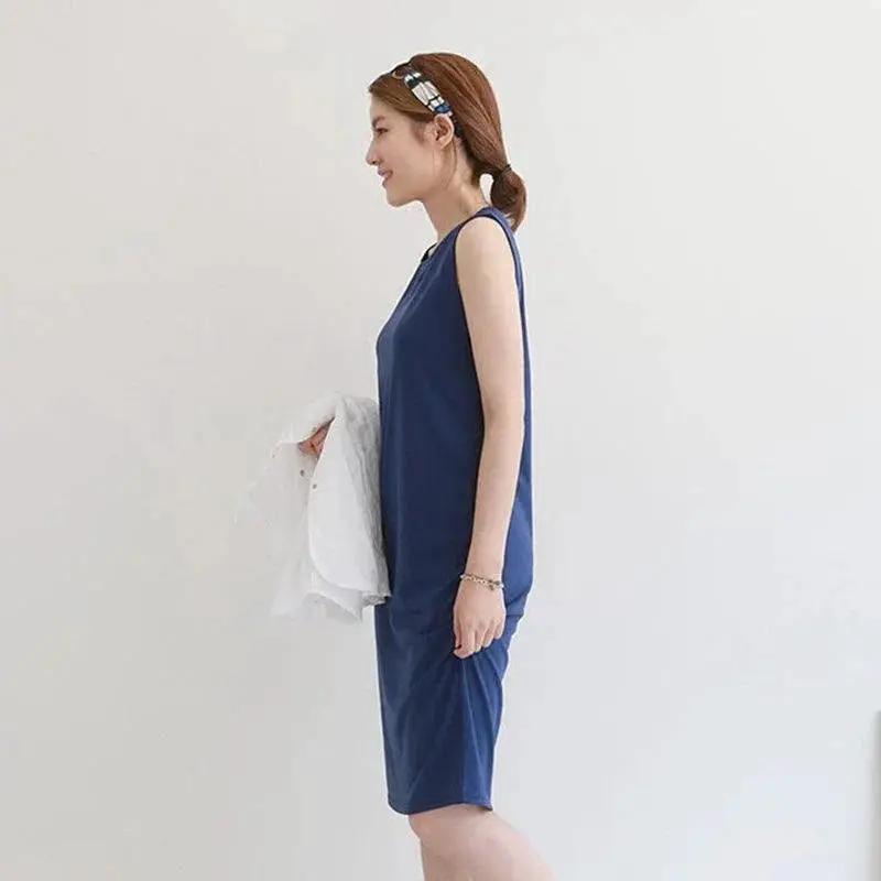 Sleeveless Cotton Dress For Summer Chic And Elegant Look