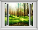 Living Room Window Illusion Wallpaper