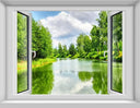 Living Room Window Illusion Wallpaper